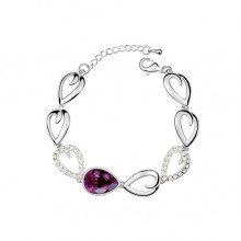 Amethyst Tear Drop Crystal Bracelet